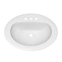 Rockaway 20-1/2" Oval Vitreous China Drop In Bathroom Sink with Overflow and 3 Faucet Holes at 4" Centers