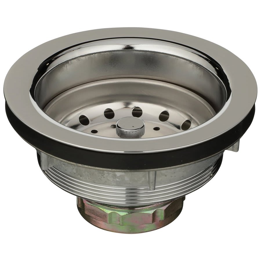 Basket Strainer Without Tailpiece, 4-3/8 in Dia, Polished Chrome