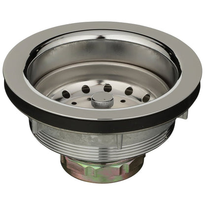Basket Strainer Without Tailpiece, 4-3/8 in Dia, Polished Chrome