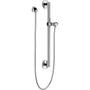 Universal Showering Adjustable Round 24" Slide Bar / Grab Bar Set with Hose and Elbow