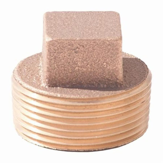 Plug, 3/4 in, MNPT, Lead Free Brass, Rough Brass