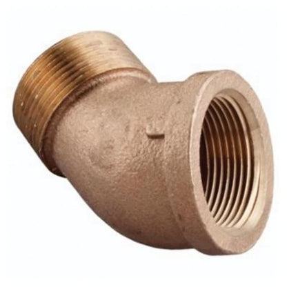 Street 45 deg Elbow, 1/8 in, MNPT x FNPT, Lead Free Brass, Rough Brass