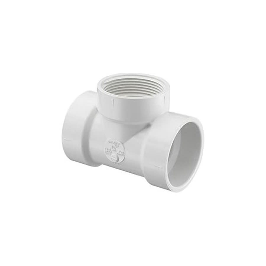 Flush Cleanout Tee, 6 in, Hub x FNPT, DWV, PVC