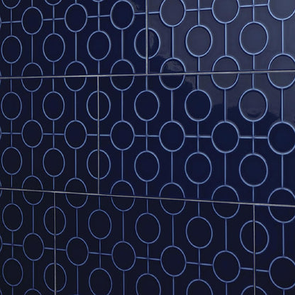 Color Wheel Linear Navy Rectangle 8X24 Glossy