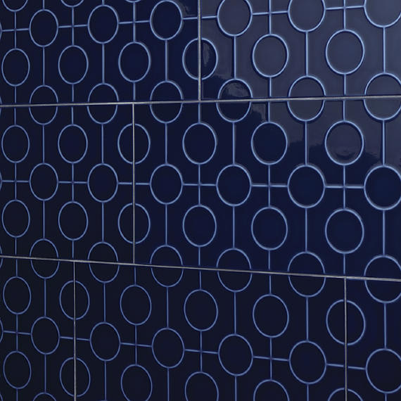 Luminique Navy Rectangle, Weave 12X24 Glossy