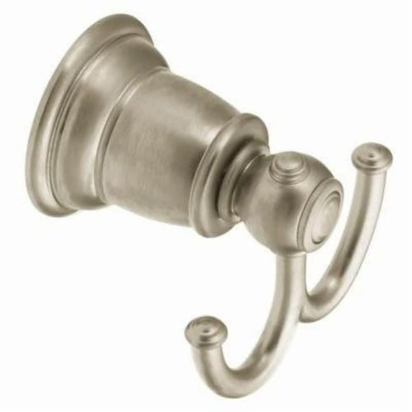 Kingsley® Robe Hook, 2 Hook, Brushed Nickel