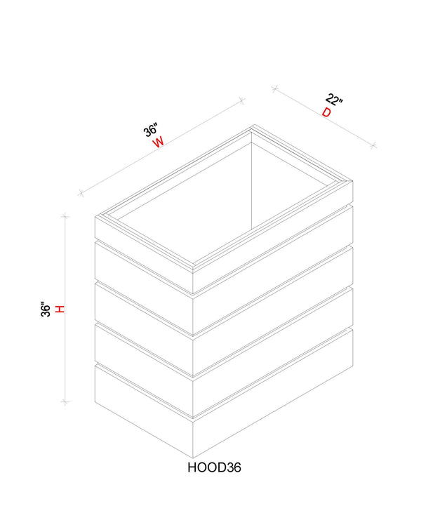 Hood - 36"W x 36"H x 22"D