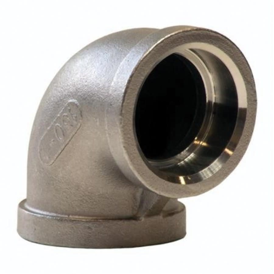 90 deg Elbow, 1-1/2 in, Socket Weld, 304/304L Stainless Steel, 150 lb