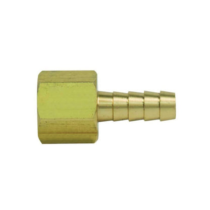 Female Hose Barb Adaptor, 1/4 in Hose Barb x FNPT, Brass