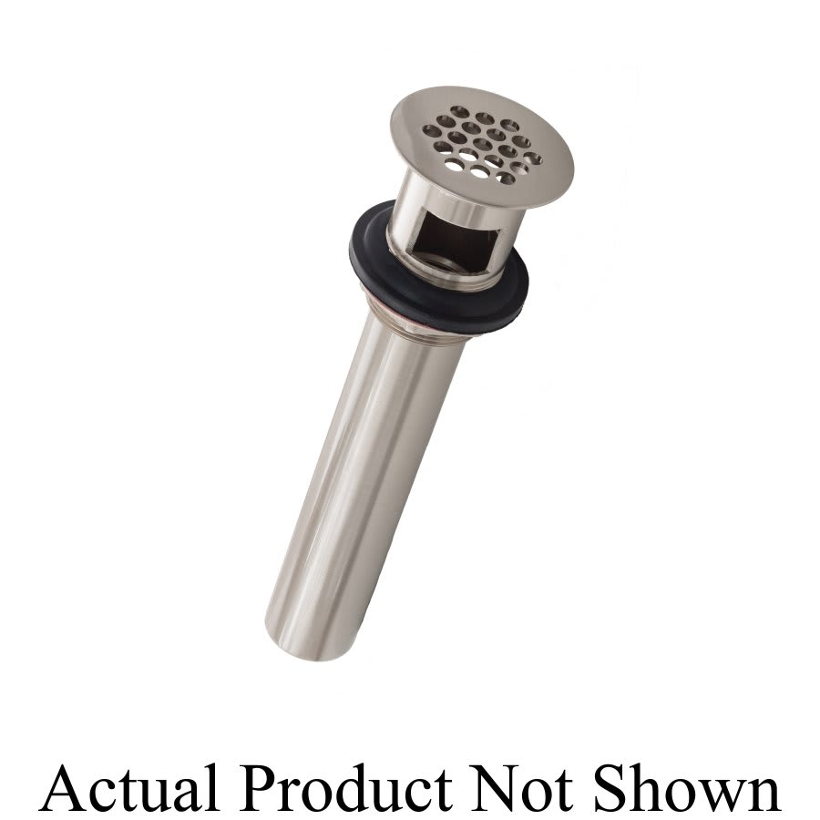 Two-Piece Plug with Overflow Holes, Grid Drain, Brushed Nickel Stainless
