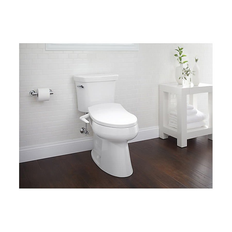 Puretide® Washlet Toilet Seat, Elongated Bowl, Closed Front, With Cover, Plastic, White