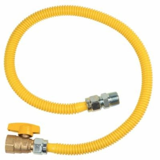 Gas Flex with Ball Valve, 1/2 in ID, 3/4 in, MNPT x FNPT, 24 in L