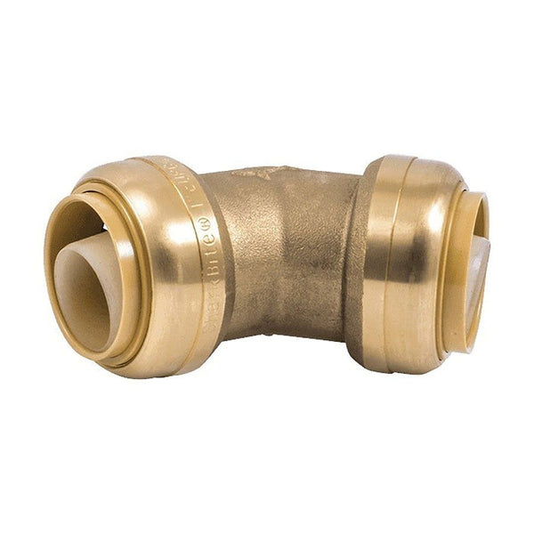 45 deg Elbow, 1 in, Push, Brass