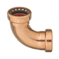 CopperLOC™ 90 deg Elbow, 3/4 in, Push, Copper