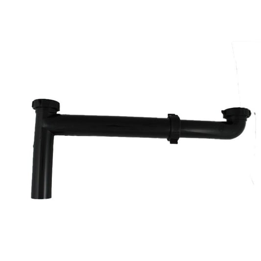 Continuous Waste, End Outlet, 1-1/2 in, Polypropylene, Black