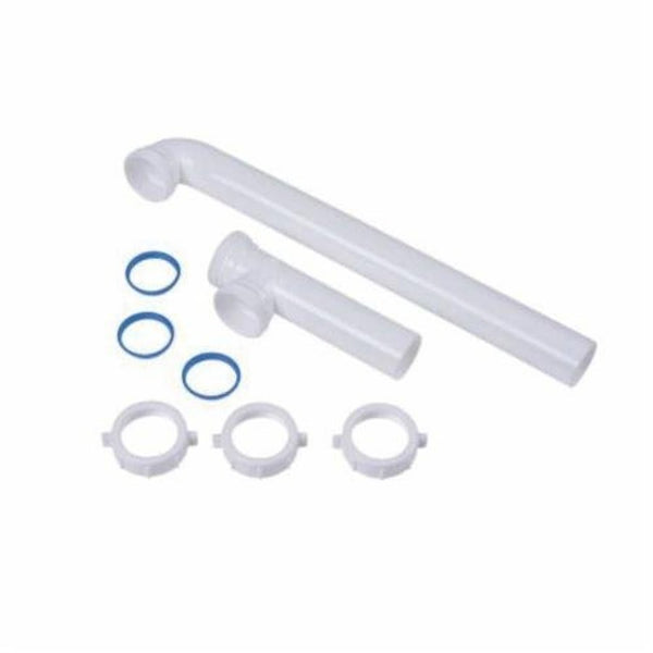 Continuous Waste, End Outlet, 1-1/2 in, PVC, White