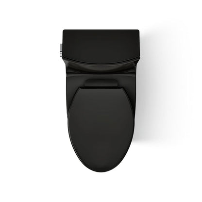 Veil One-piece Elongated Dual-Flush Toilet with Skirted Trapway