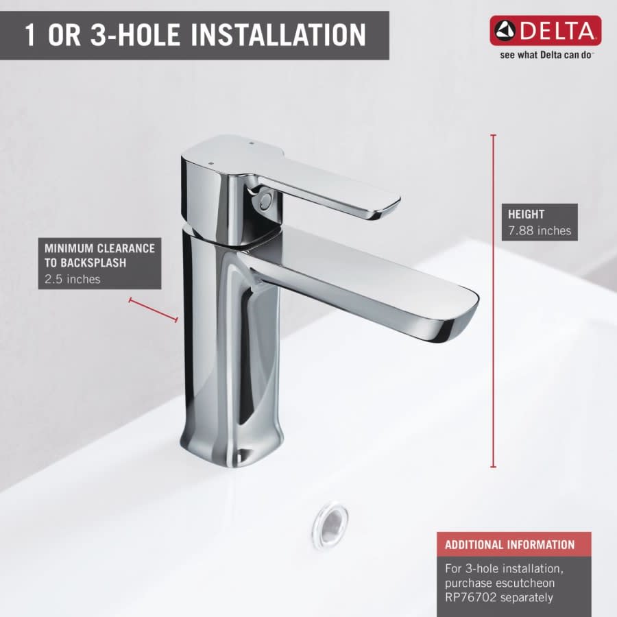 Modern 1.2 GPM Single Hole Bathroom Sink Faucet with 50/50 Pop-up Drain