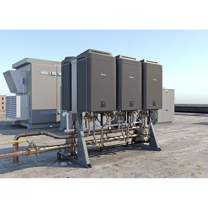 Back-to-Back Tankless Tack, Freestanding, 6 Units, Indoor/Outdoor, Natural/Propane