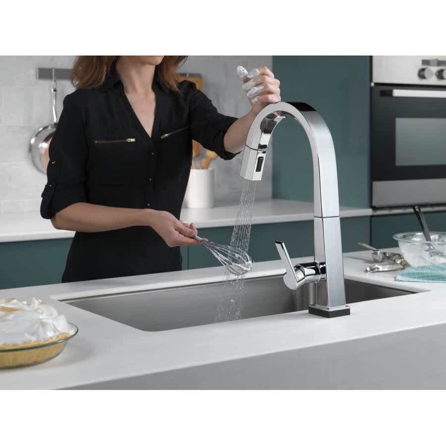 Pivotal 1.8 GPM Single Hole Pull Down Kitchen Faucet with On/Off Touch Activation, Magnetic Docking Spray Head - Includes Lifetime Warranty (5 Year on Electronic Parts)