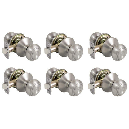 Defiant Hartford Satin Nickel Hall/ Closet Door Knob Contractor Pack (6-Piece)