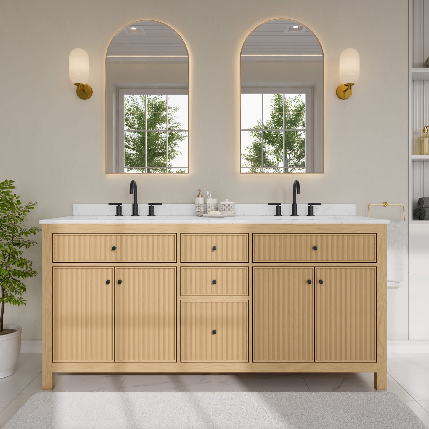 Pendry Double Bathroom Vanity - 72W x 35H x 22D