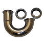 180 deg Tubular J-Bend, 1-1/4 in, 22 ga, Chrome