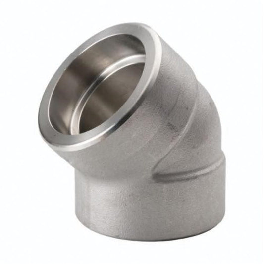 45 deg Elbow, 3/4 in, Socket Weld, 304/304L Stainless Steel, 3000 lb