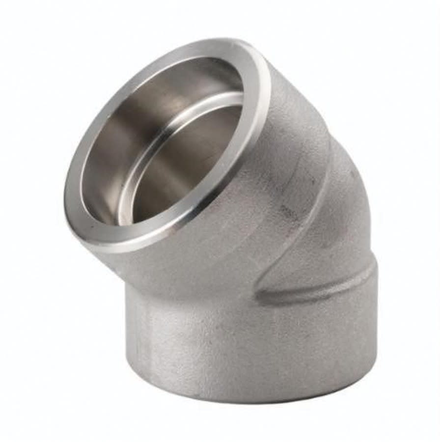 45 deg Elbow, 2 in, Socket Weld, 304/304L Stainless Steel, 3000 lb