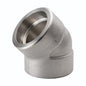 45 deg Elbow, 2 in, Socket Weld, 304/304L Stainless Steel, 3000 lb