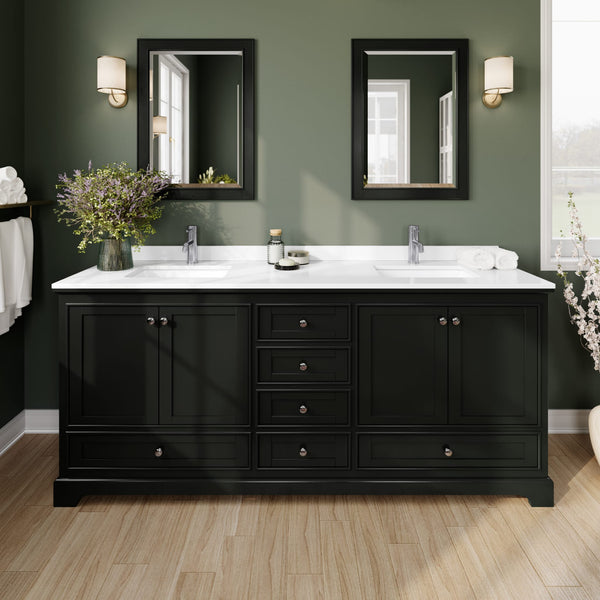 Deborah Double Bathroom Vanity - 80W x 35H x 22D