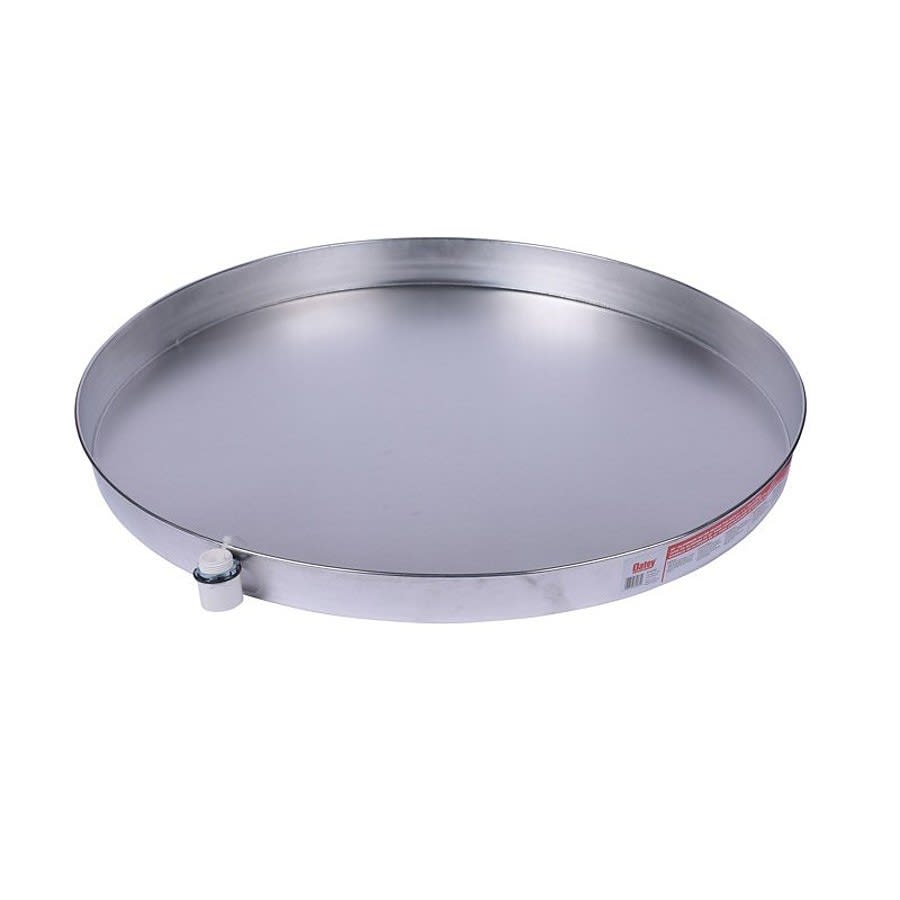 Tank Heater Pan, Round, 30 in Dia, Side Connection, Aluminum