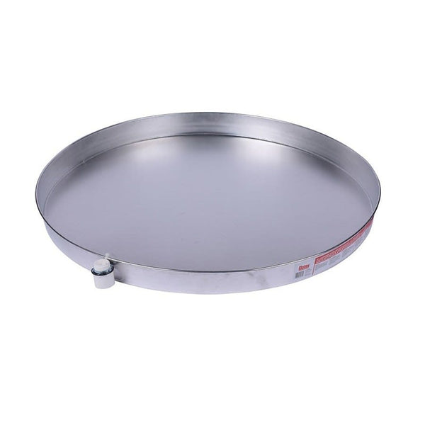 Tank Heater Pan, Round, 30 in Dia, Side Connection, Aluminum