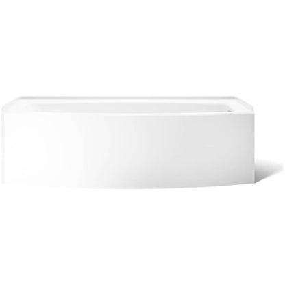 60" Three Wall Alcove Curved Apron Soaking Tub with Right Hand Drain