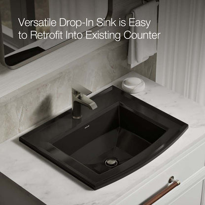 Archer 22-5/8" Drop In Bathroom Sink with 1 Hole Drilled and Overflow