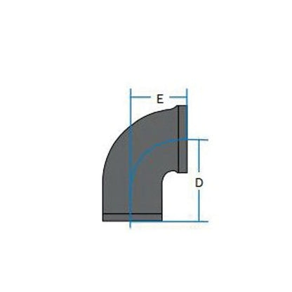 Tapped One End 1/4 Bend, 2 x 1-1/2 in, No Hub x FNPT, Cast Iron