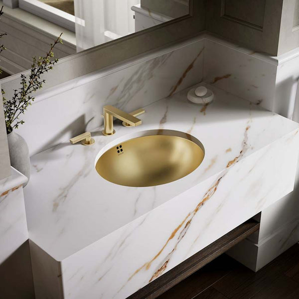 Bachata 16-11/16" Oval Stainless Steel Undermount Bathroom Sink with Overflow