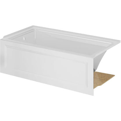 Town Square S 60" Three Wall Alcove Acrylic and Fiberglass Soaking Tub with Left Drain