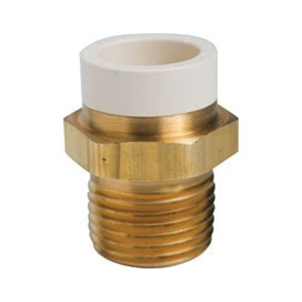 MetalHead™ Straight Adapter, 1/2 in, CPVC x MNPT, Brass