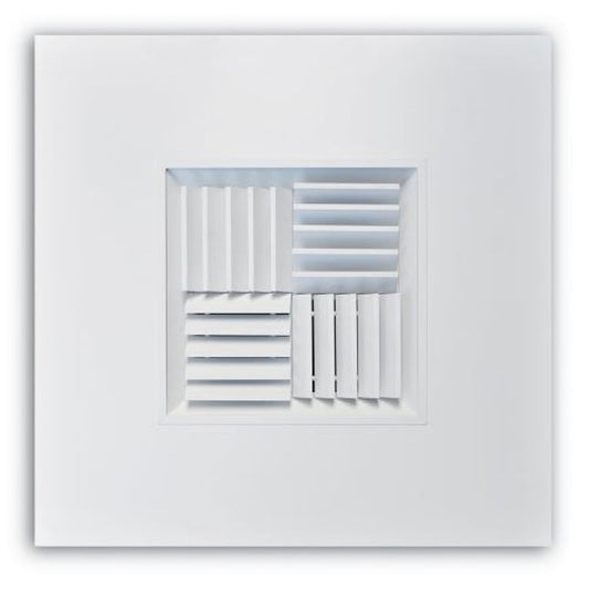 Lay-In Modular Diffuser, 4-Way, Steel, Aluminum