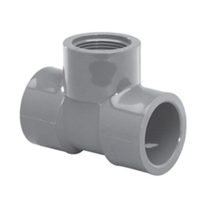 Tee, 2 in, Socket x FNPT, SCH 80/XH, PVC