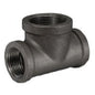 Bull Head Tee, 1-1/2 x 2 in, FNPT, 150 lb, Malleable Iron, Black