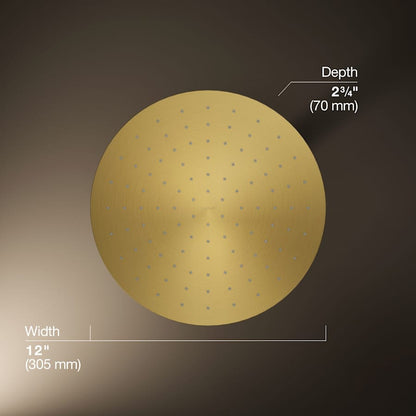 Contemporary Round 12" Single Function 2.5 GPM Rainhead with MasterClean Sprayface and Katalyst Air-Induction Technology