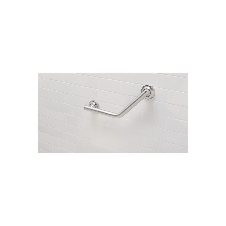 Home Care® Angular Grab Bar, ADA, 16 in L, Brushed Nickel