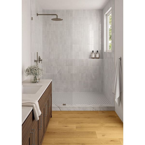 Cloé 2.5X8 Glossy Ceramic Tile in Grey