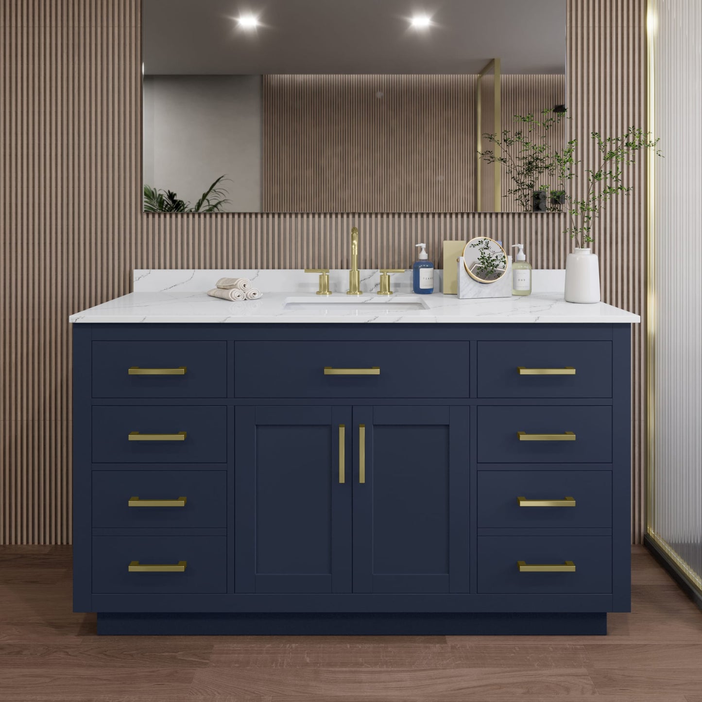 Beckett Single Bathroom Vanity with Toe Kick - 60W x 35H x 22D