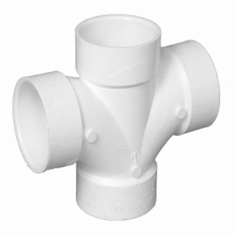 Double Sanitary Tee, 1-1/2 in, Hub, DWV, PVC