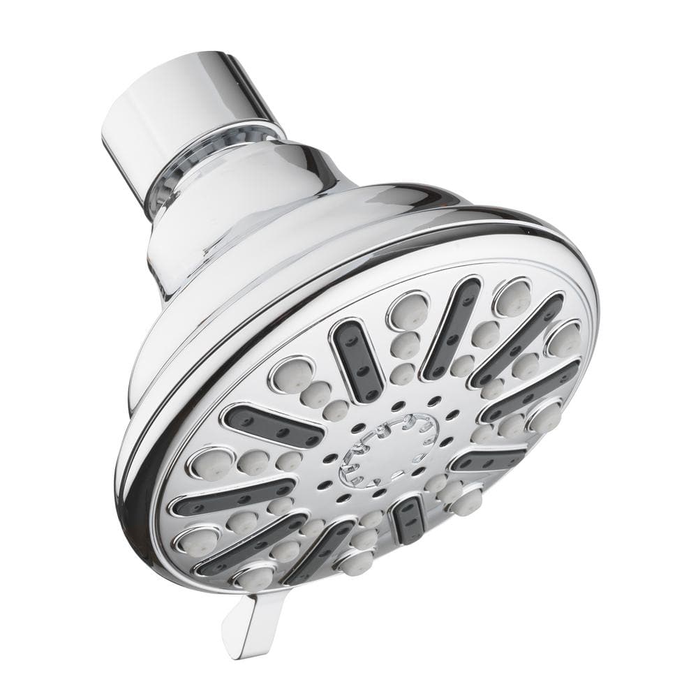 3-Spray Patterns 3.5 in. Single Wall Mount Fixed Shower Head in Chrome