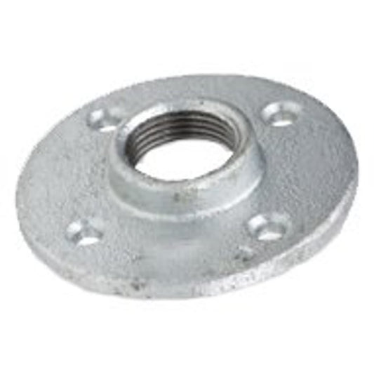 Floor Flange, 1-1/2 in, FNPT, 4-1/2 in OD, 4 Bolt Holes, 125 lb, Malleable Steel