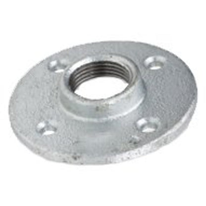 Floor Flange, 1-1/4 in, FNPT, 3-7/8 in OD, 4 Bolt Holes, 125 lb, Malleable Steel
